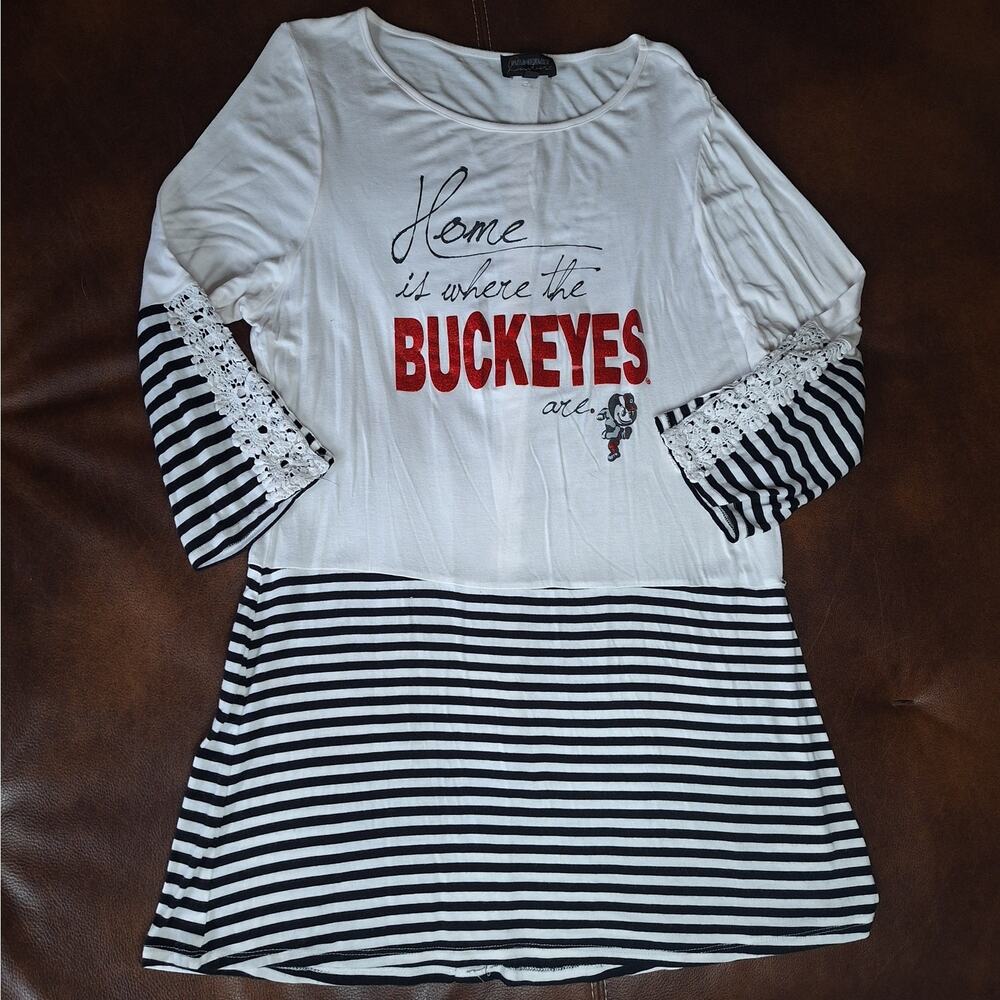 Gameday Couture Ohio State Buckeyes Striped Knit Dress Women's Regular Size XL